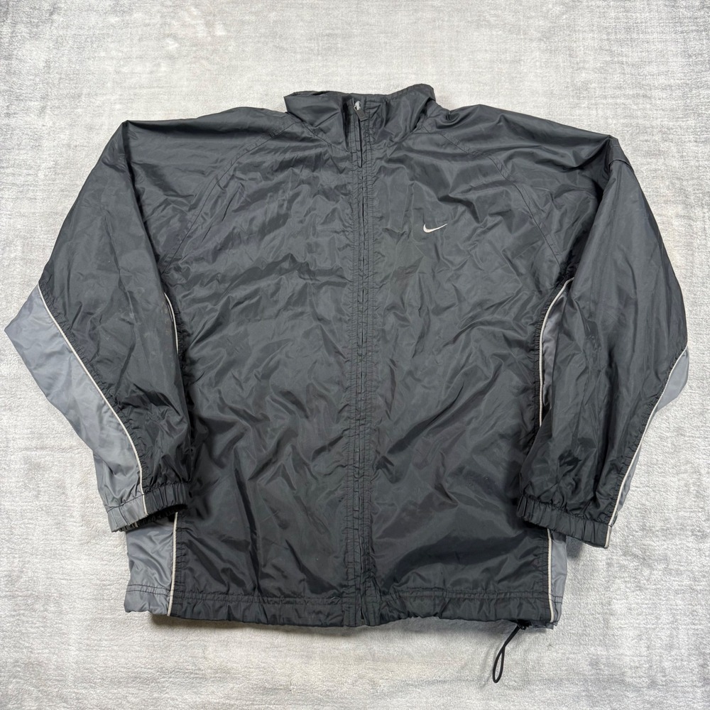 Nike Jacket Mens Medium Black Vintage Y2K Colorblock Lined Athletic Windbreaker